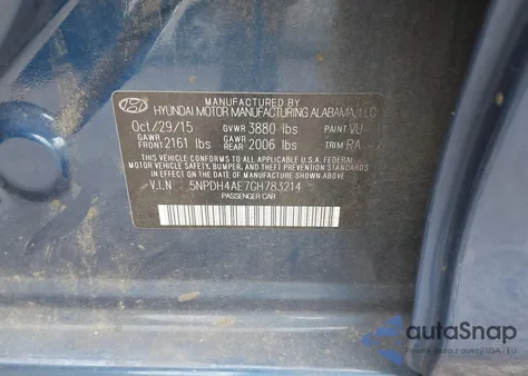 2016 Hyundai Elantra Se из США, поврежденный, VIN 5NPDH4AE7GH783214